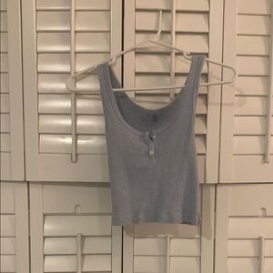 Brandy Melville Gray Fitted Crop Tank Top